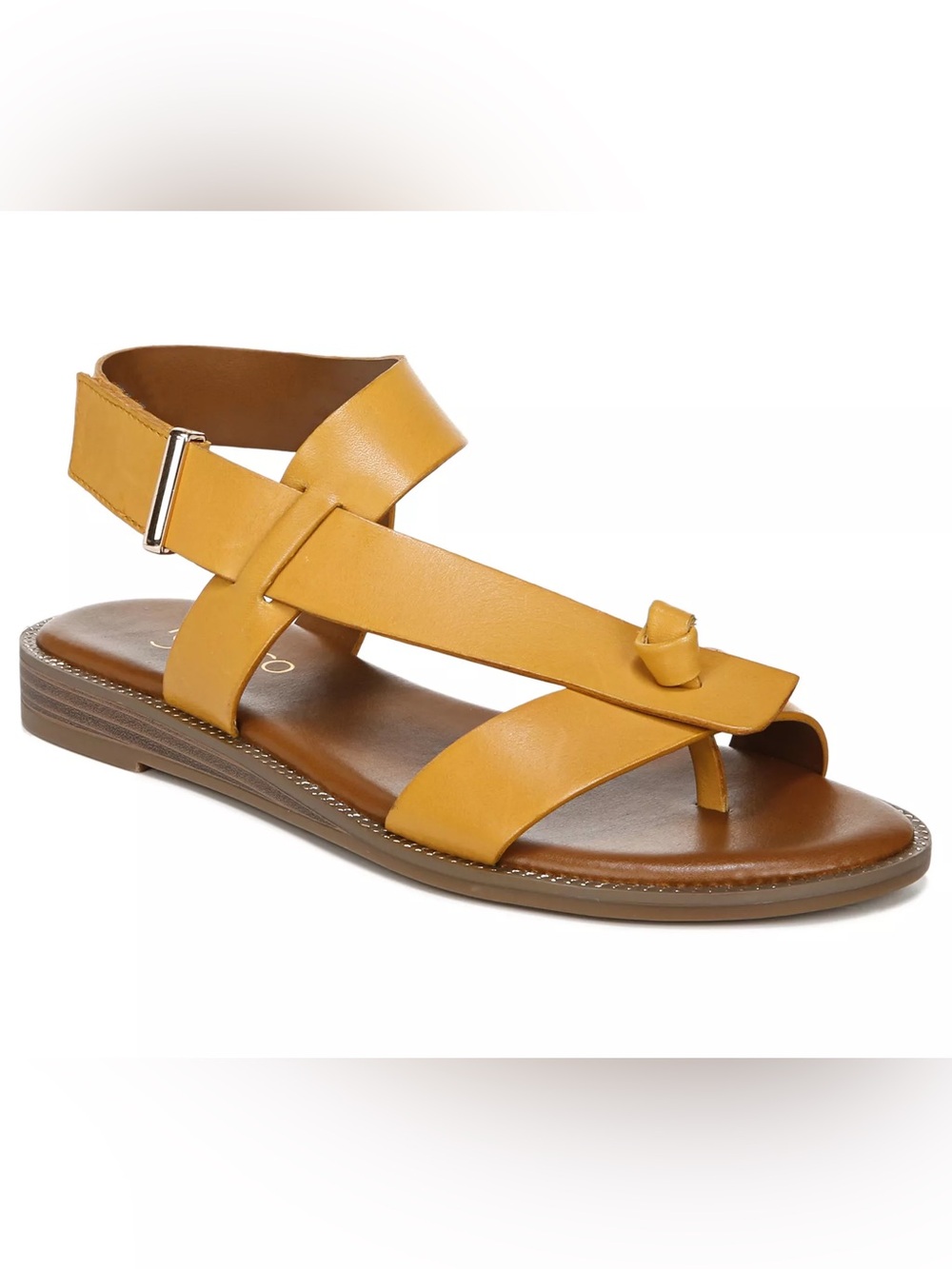 Franco Sarto Glenni Goldenrod Leather Strappy Sandals Size 7.5